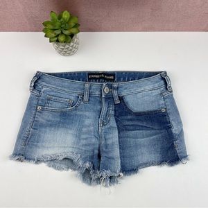 Express Blue Denim Cut Off Jean Shorts Casual Women Size 00